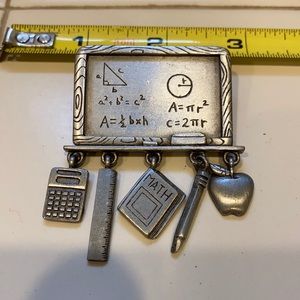 JJ co silver tone pin